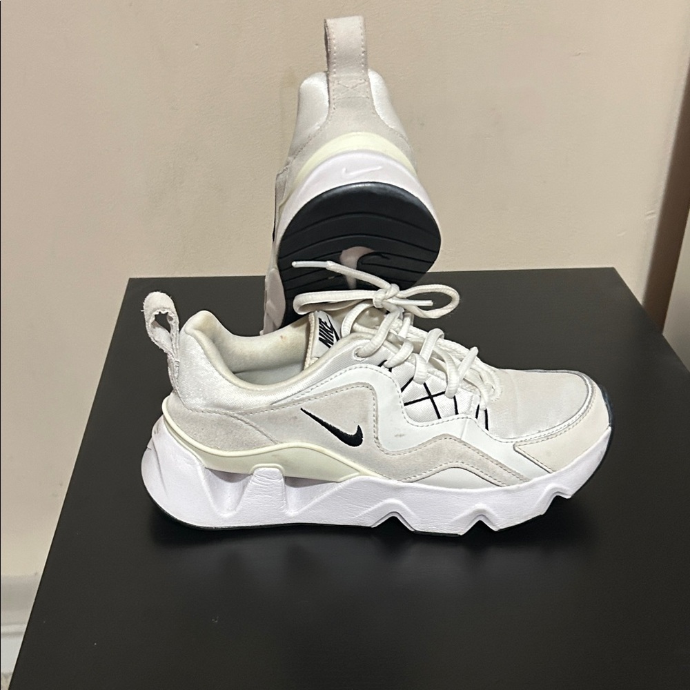 Nike Cream and Black Athletic Shoes